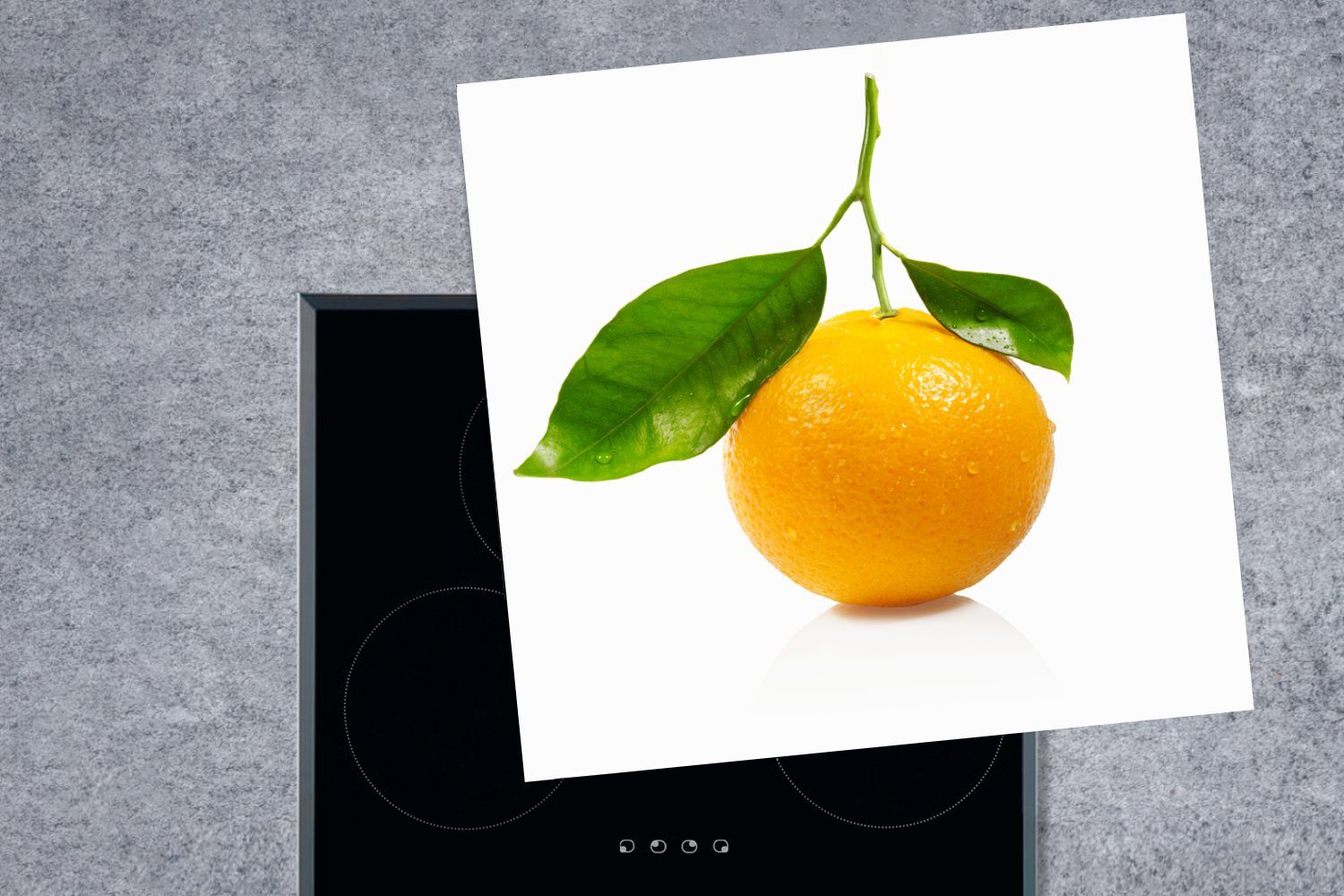 MuchoWow Herdblende-/Abdeckplatte Orange - Orange, (1 - Ceranfeldabdeckung, Obst küche Arbeitsplatte für cm, Vinyl, tlg), 78x78