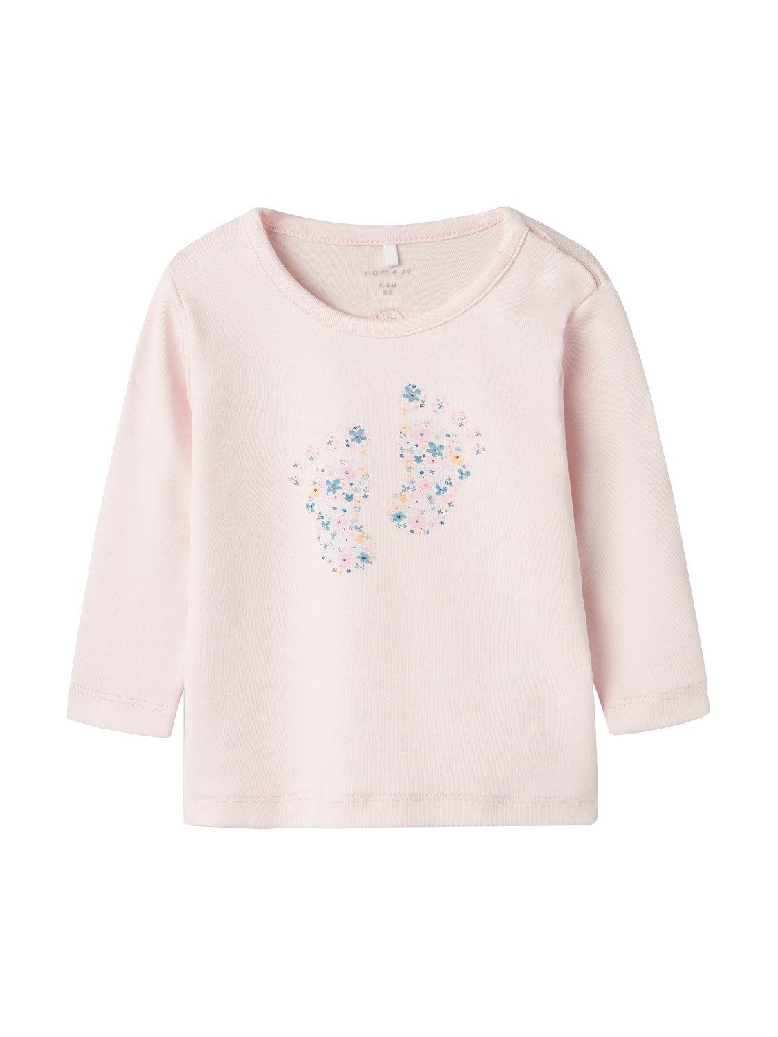 Name It Longsleeve Mädchen Oberteil "Flower-Foot"-Print Festival Bloom 68 (1-tlg) mit Rundhalsausschnitt