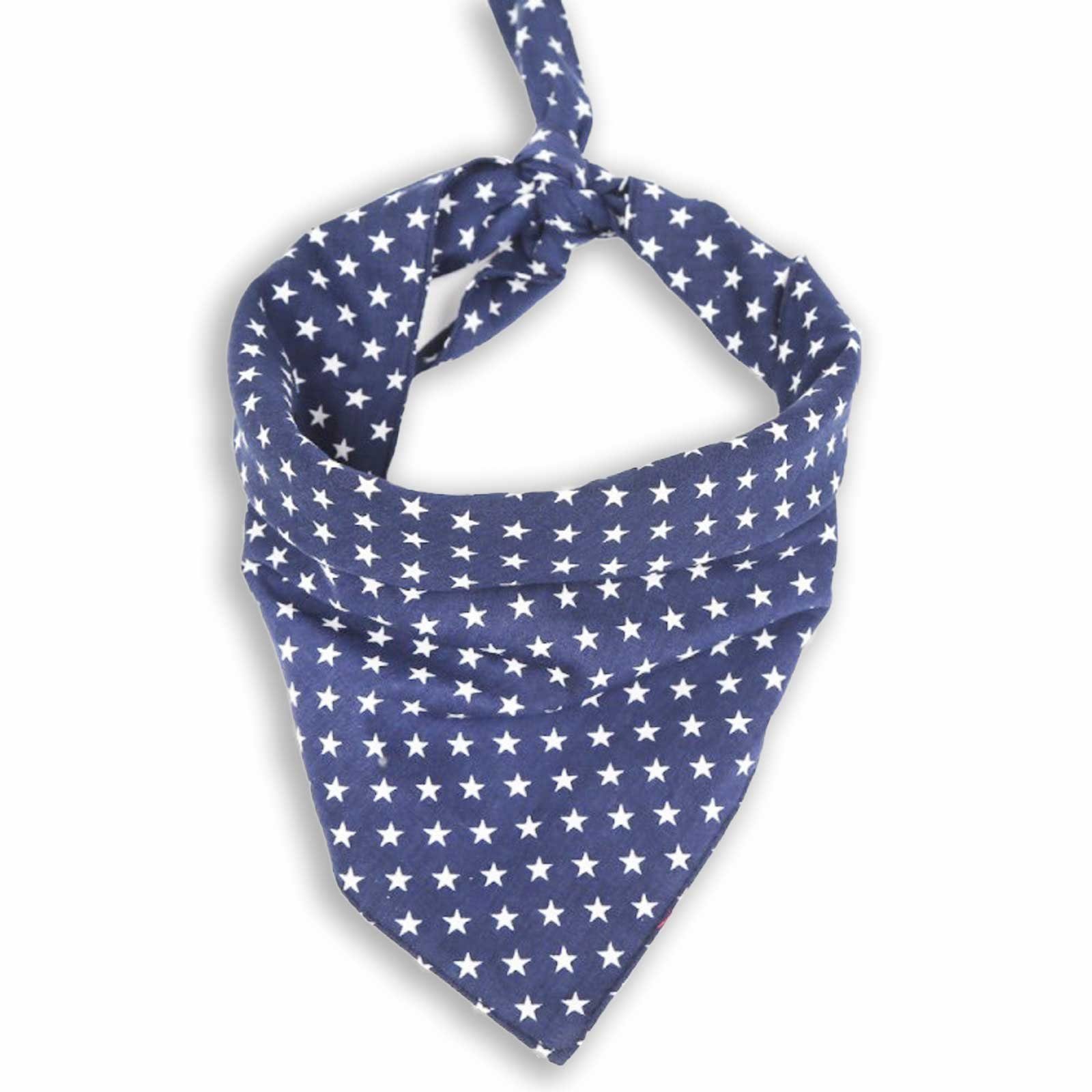 Monkimau Hunde-Halsband Hunde Halstuch für Hund - Hundehalstuch mit Sternen in blau, Baumwolle