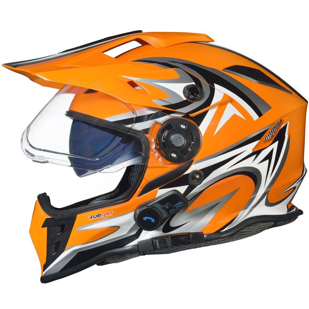 rueger-helmets Motorradhelm rueger RX-968 Crosshelm mit Bluetooth 1490 Gramm schwer, XS-XL