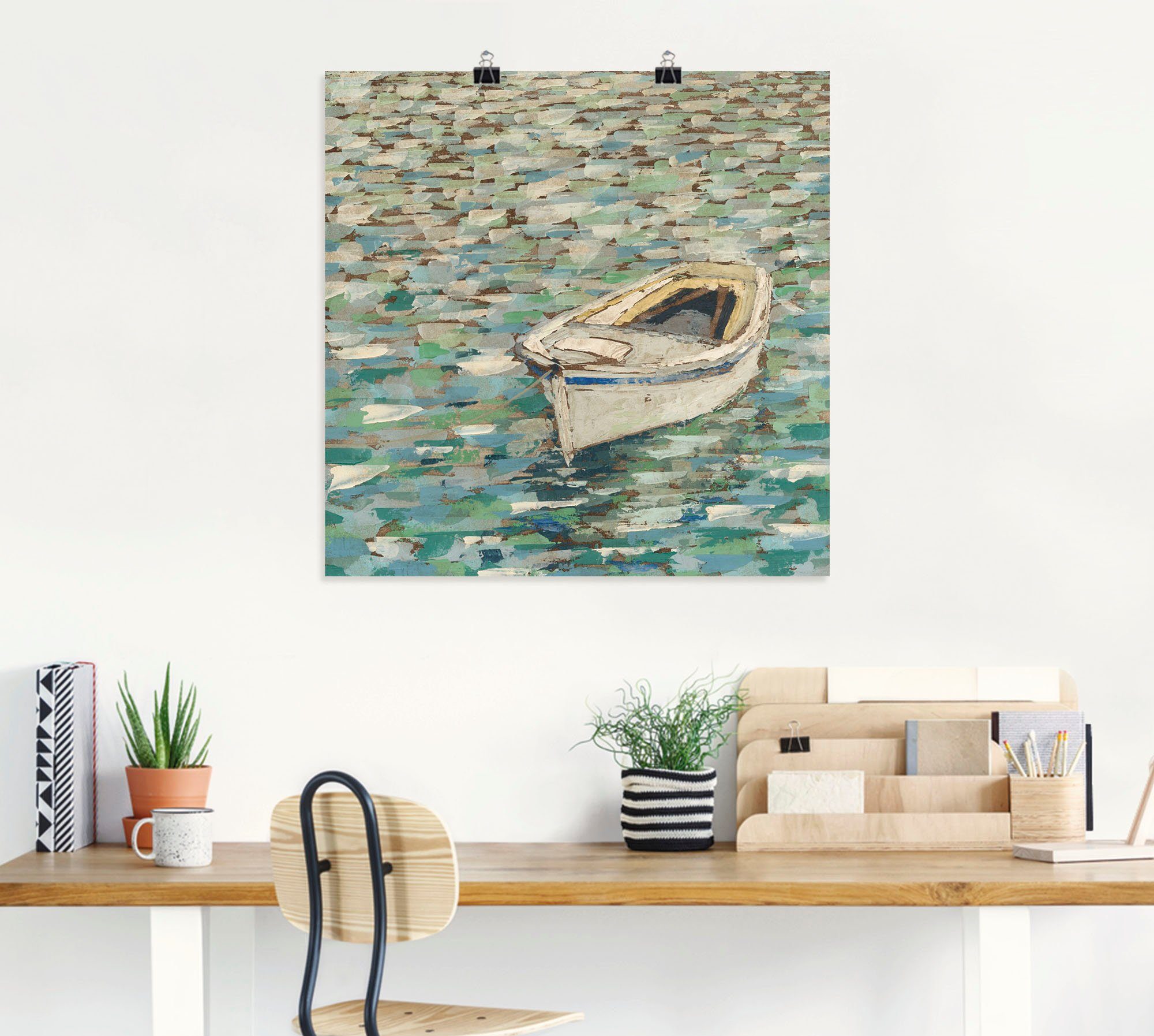 Teich Wandbild II, St), Auf als versch. dem Boote & Poster Wandaufkleber (1 Artland in oder Schiffe Alubild, Leinwandbild, Größen