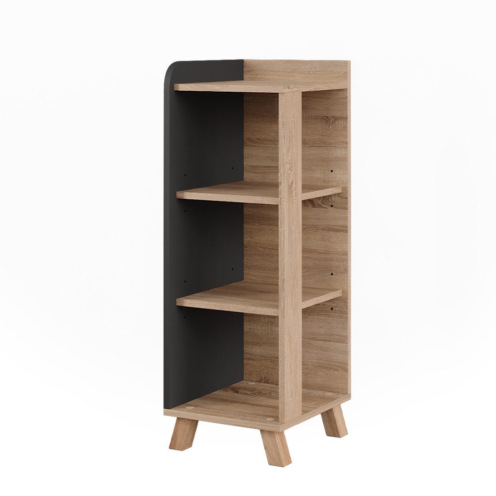 Vicco Midischrank Karen, Sonoma/Anthrazit, 30 x 90 cm mit 4 Ablagen (1-St)