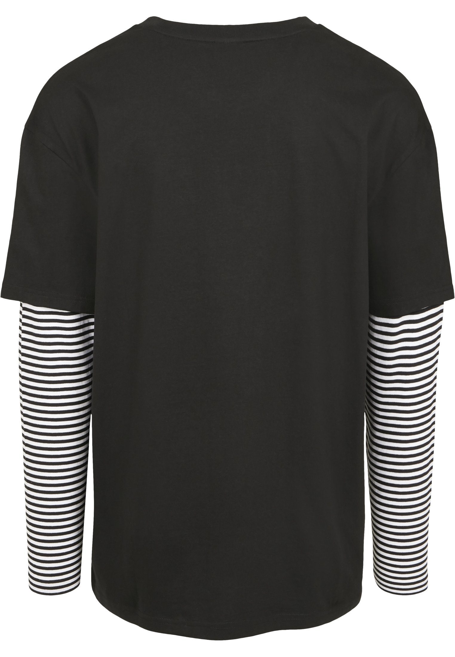 URBAN CLASSICS Kurzarmshirt Herren Layer Striped Double Oversized Tee LS (1-tlg)