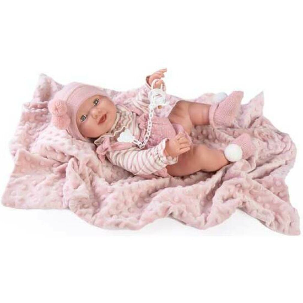 Antonio Stoffpuppe Muñecas 50160 NACIDOS Frisch geboren Mia Macht PIPI mit Decke, bunt