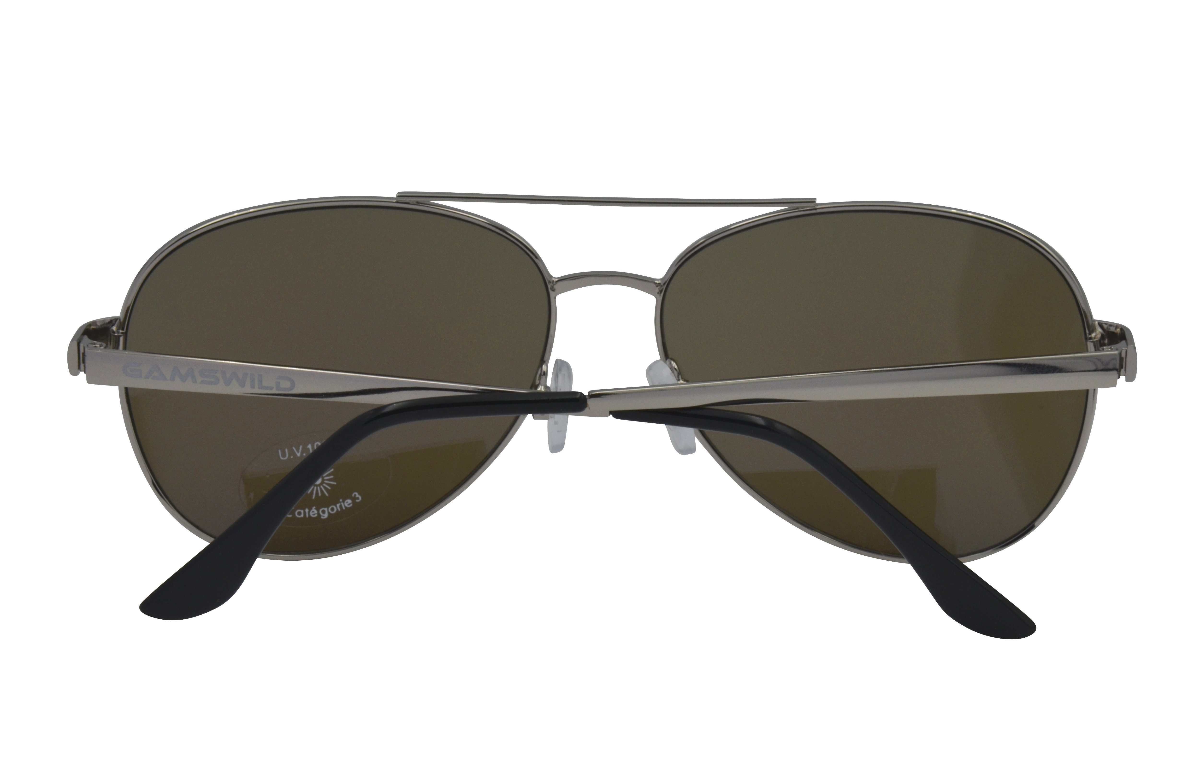 grün Sonnenbrille blau, Gamswild GAMSSTYLE goldfarben, WM7426 Mode Brille Unisex, Pilotenbrille