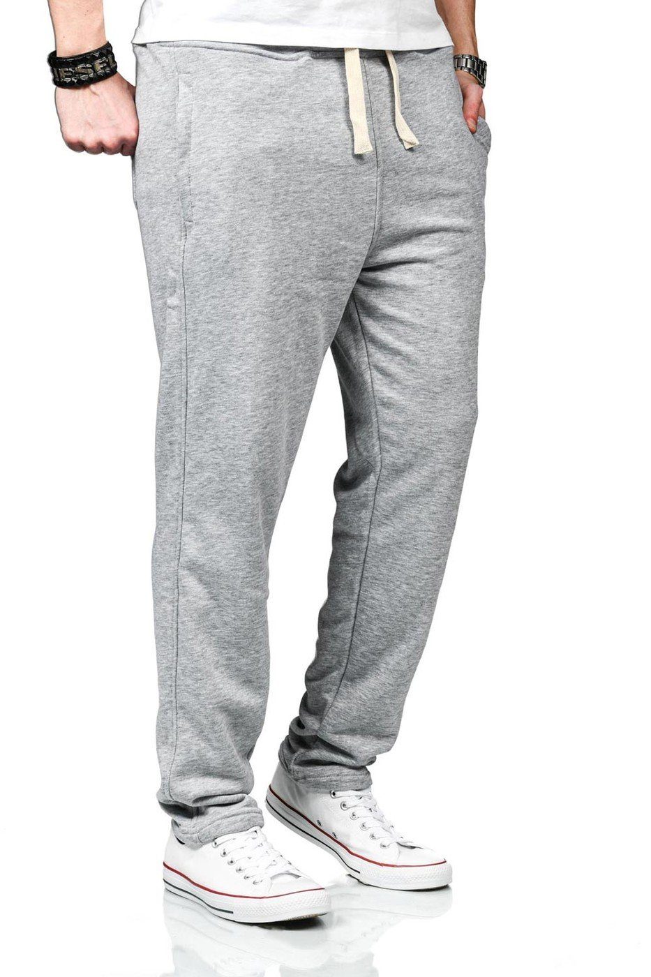 Alessandro Salvarini Jogginghose Alessandro Salvarini Herren Jogging Sport Hose Fitness Jogger Jogginghose mit Reißverschlusstaschen