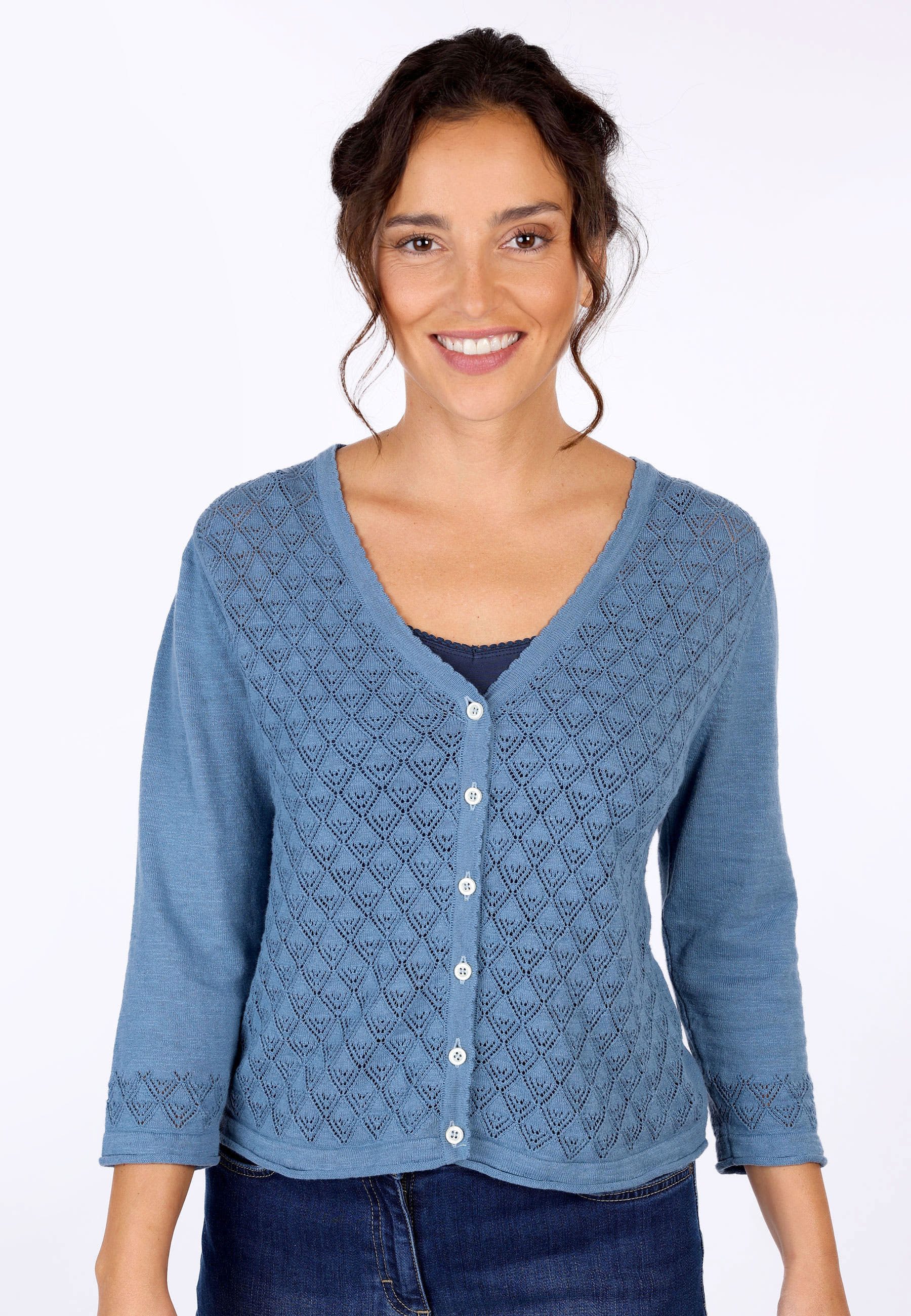 Sorgenfri Sylt Strickjacke Lisarah Ajour-Strickdetails günstig online kaufen
