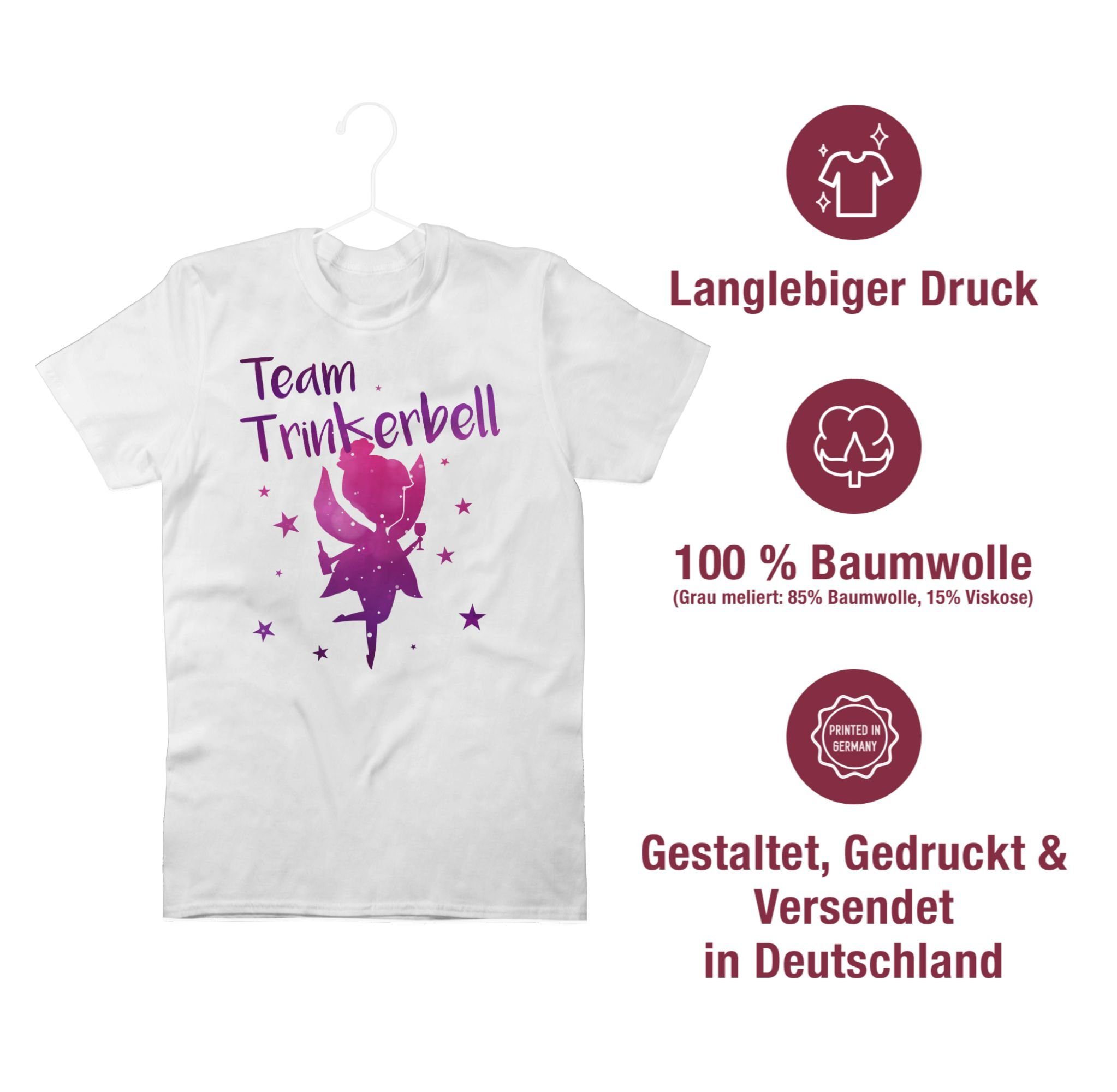 Team Weiß T-Shirt Karneval Outfit - 3 Shirtracer Trinkerbell