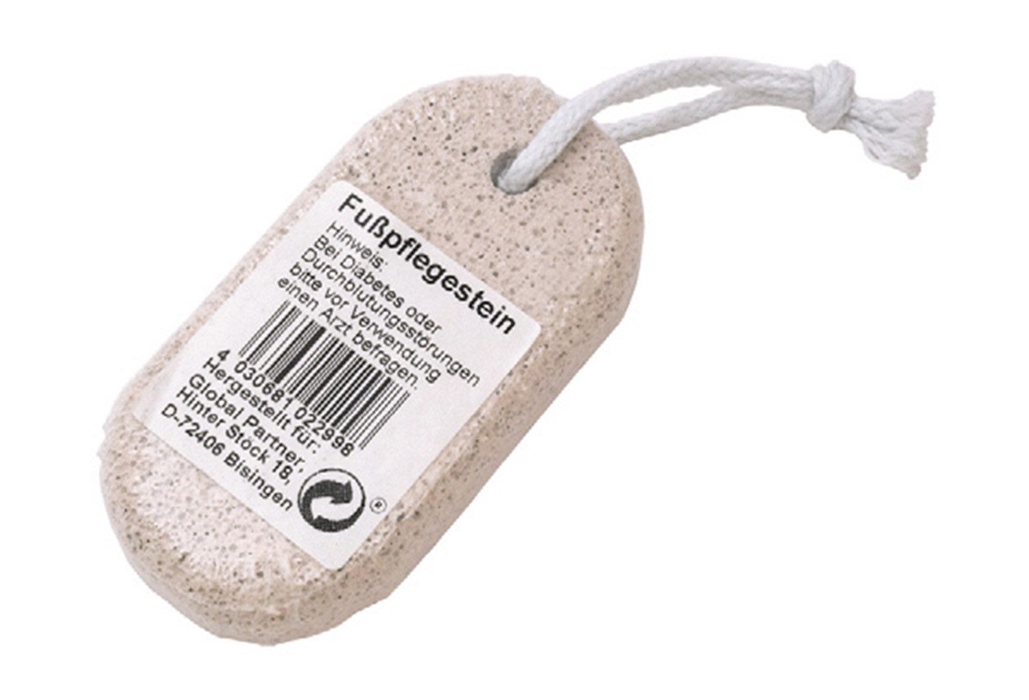Hornhautfeile Fußpflegestein, Stück, 1-tlg., Bimsstein, Schleiffläche, Griff, Fußpflegestein Hornhautentferner Bimsstein Fußpflege Hornhautstein