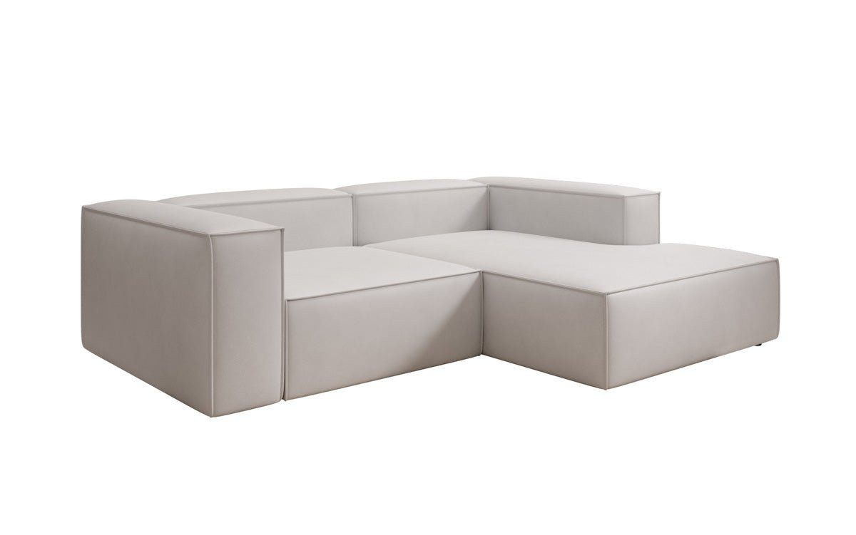 Luxusbetten24 Sofa Designer Sofa Lesley L Mini in Echtleder, mit pflegeleichter und robuster Oberfläche
