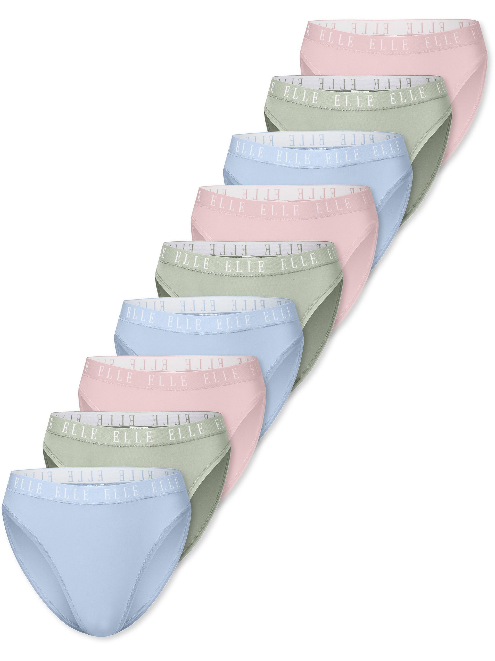 Elle Slip High Leg Logo (9-St) Unterhose, Basic Slip, Slip