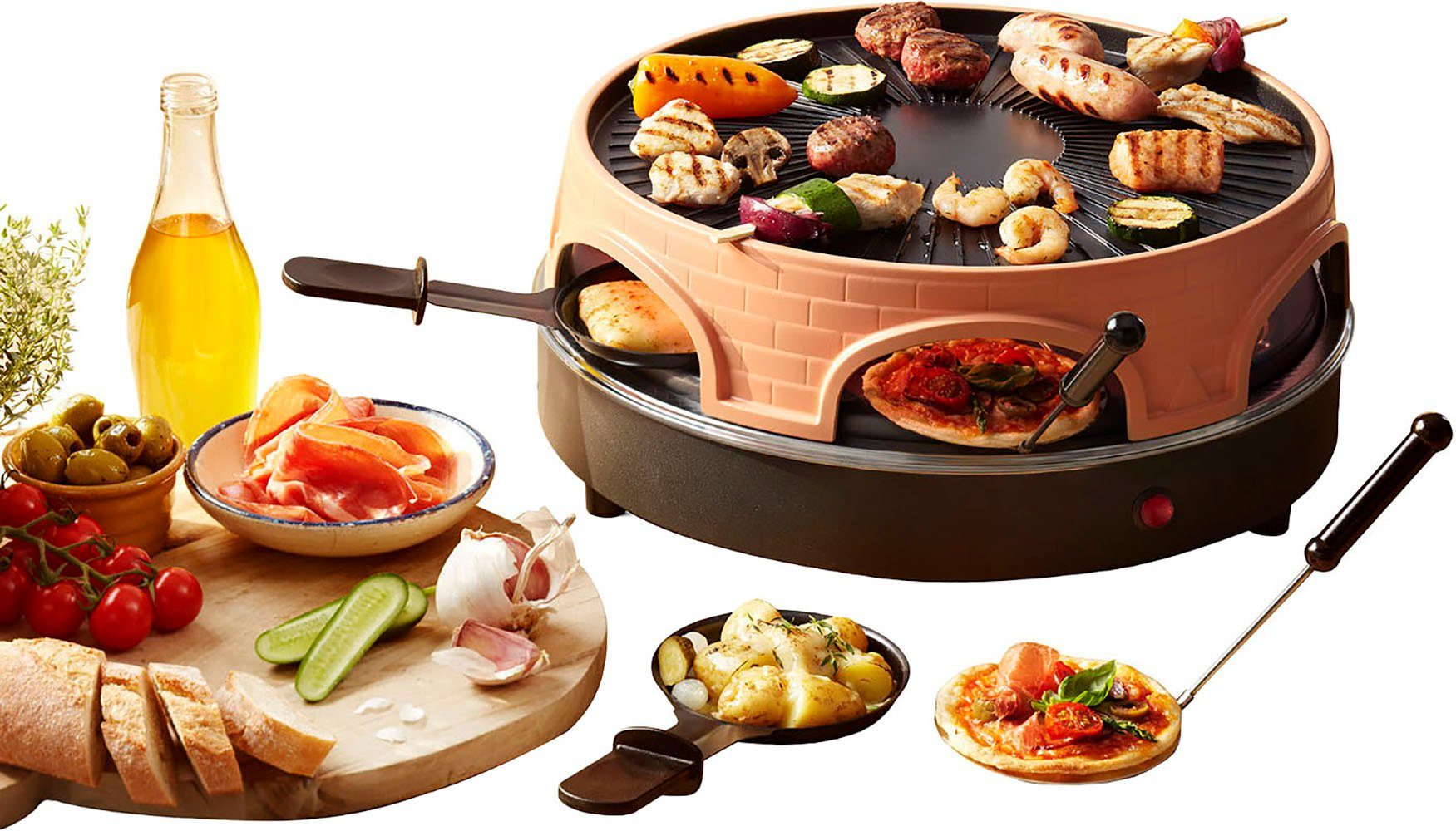 Emerio Pizzaofen PO-113255.4, Mini-Pizzaofen mit 2 Heizkreisläufen