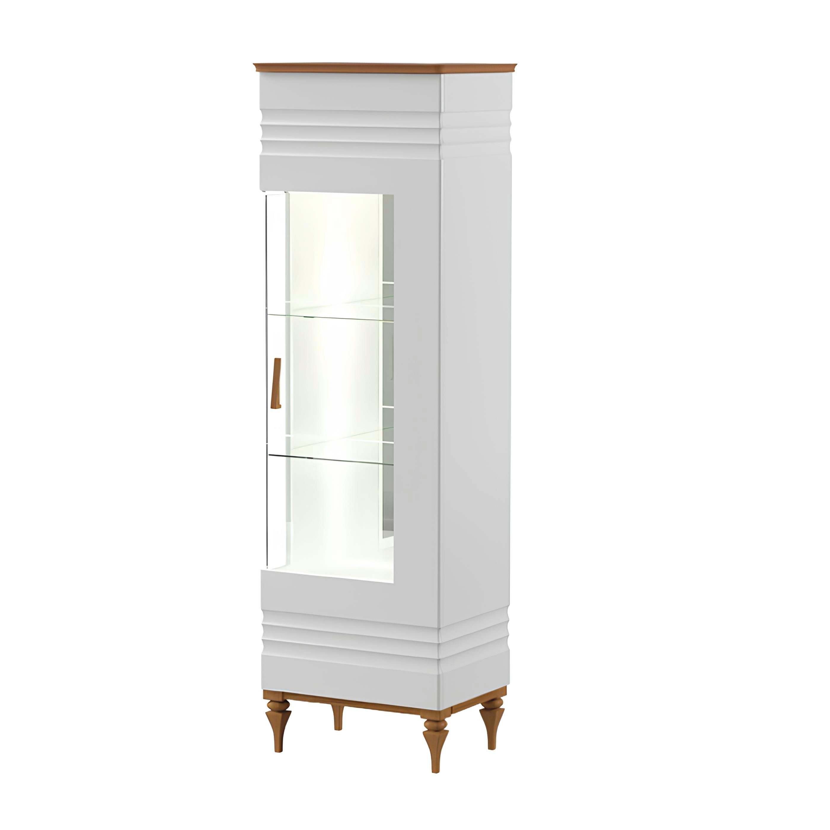 Xlmoebel Vitrine Kommode TO-W1 aus Holz mit Schubladen und Vitrinenfächern (Model Torino TO-W1) Hergestellt in Europa