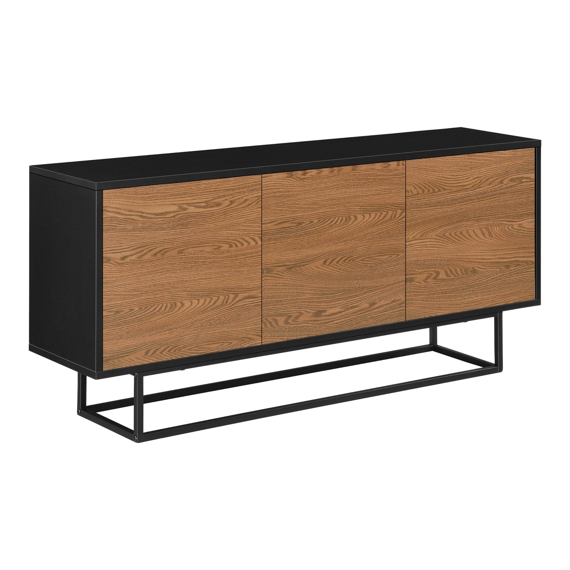en.casa Sideboard, Boxholm Kommode 120x30x55cm Schwarz/Holzton günstig online kaufen