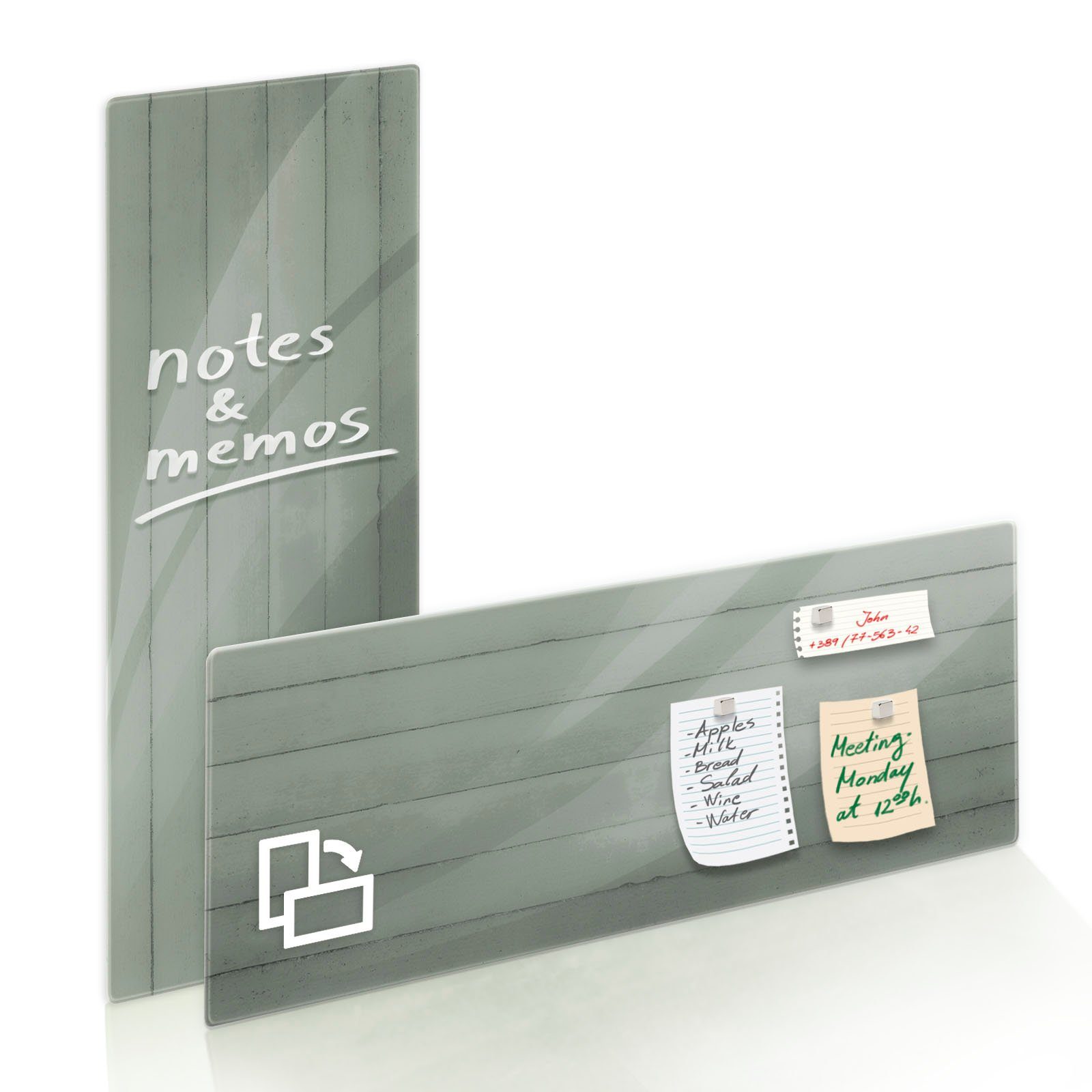 Karat Memoboard Design-Glas-Memoboard Wood, Mit Magneten günstig online kaufen