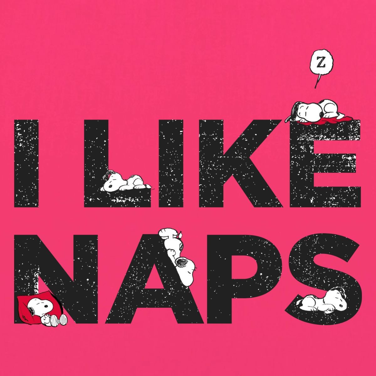 Spreadshirt Henkeltasche Peanuts Snoopy I Like Naps Lustiger Spruch Stoffbeutel (1-tlg)
