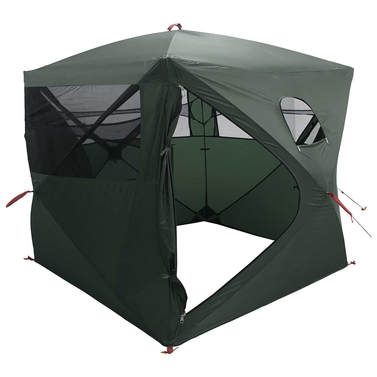 vidaXL Kuppelzelt Huntingzelt Olivegrün 143 x 143 x 165 cm Polyester und Stahl, (1 tlg)