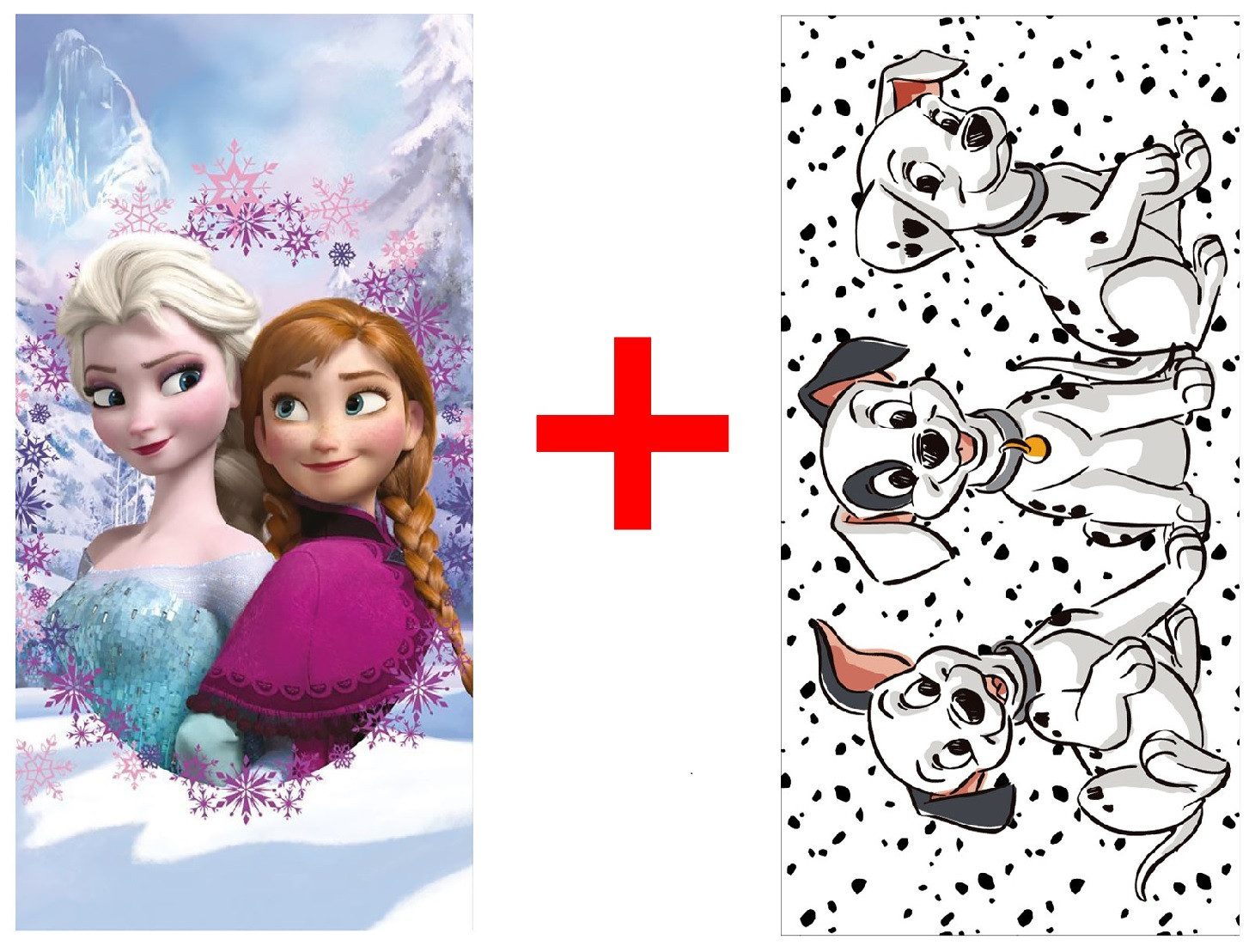 Disney Strandtücher Disney Frozen 101 Dalmatiner Hunde Handtuch 70x140cm 2er-Set, Frottee (1-St)