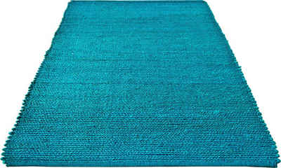 Teppich Hanf Uni, Home affaire, rechteckig, Höhe: 5 mm, Wendeteppich, flacher Teppich, einfarbig, ideal im Wohnzimmer & Küche