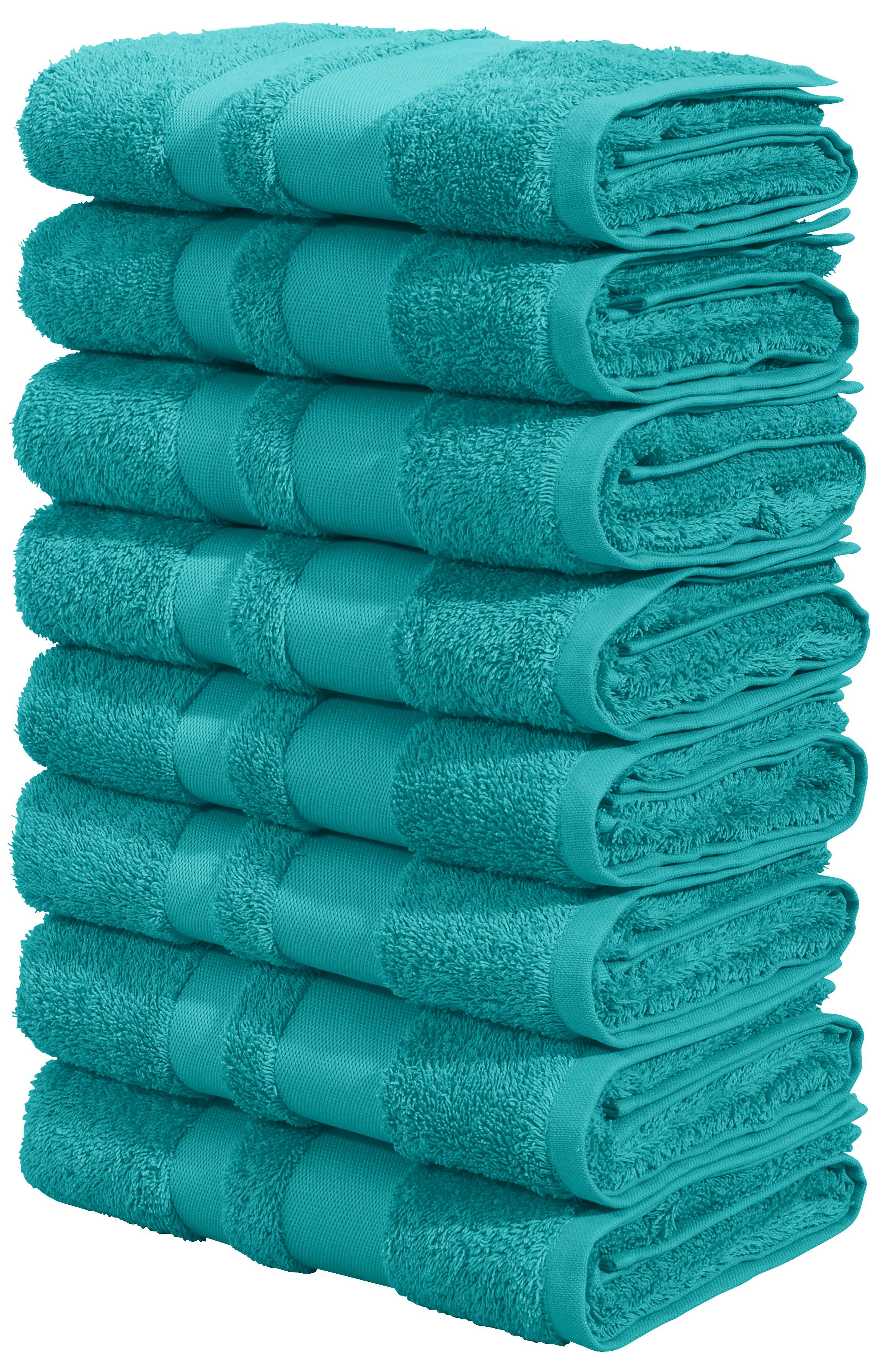 OTTO home Handtücher Vanessa, 8 Handtücher, 50x100cm, in Standard- und Premium-Qualität, Walkfrottee (Set, 8-St), Handtücher mit Bordüre, 100% Baumwolle, einfarbig, weich