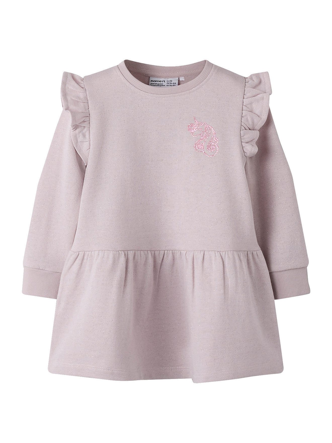 Name It Minikleid Sweatkleid Mädchen mit Glitzer