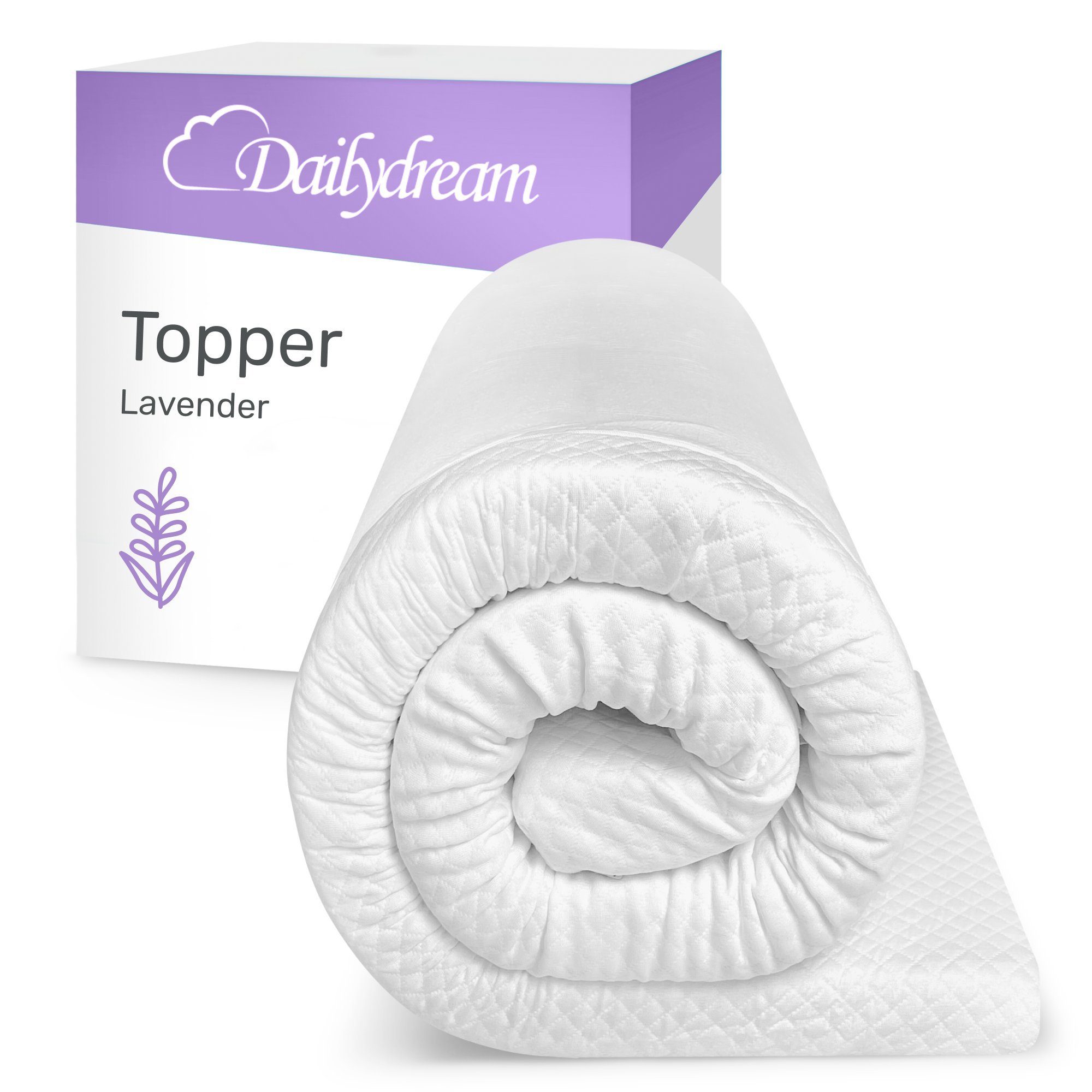 Topper mit Memory Foam von, Dailydream, Viscoschaum, (mit unterschiedlichen Bezugs-Editionen, "Aloe Vera", "Lavendel", "Clean Ocean" oder "Standard), sorgt für Druckentlastung und einen erholsamen Schlaf