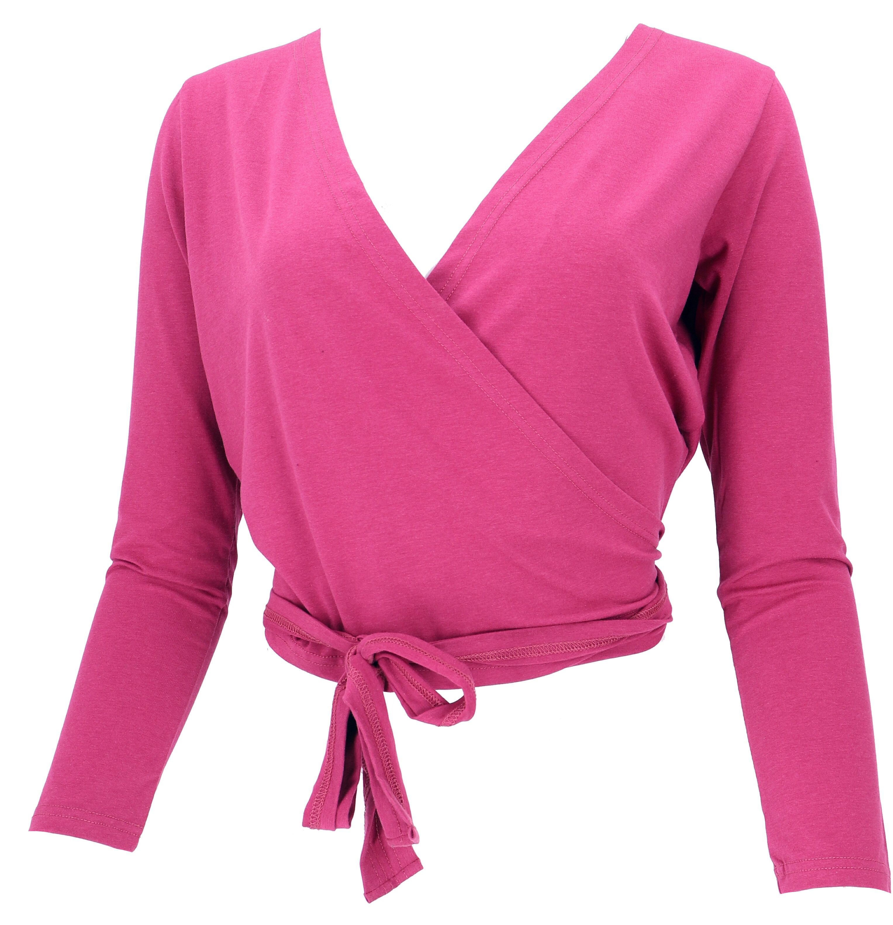 Guru-Shop Longsleeve Yoga Langarmshirt, Bio Baumwolle Wickelshirt,.. altern günstig online kaufen