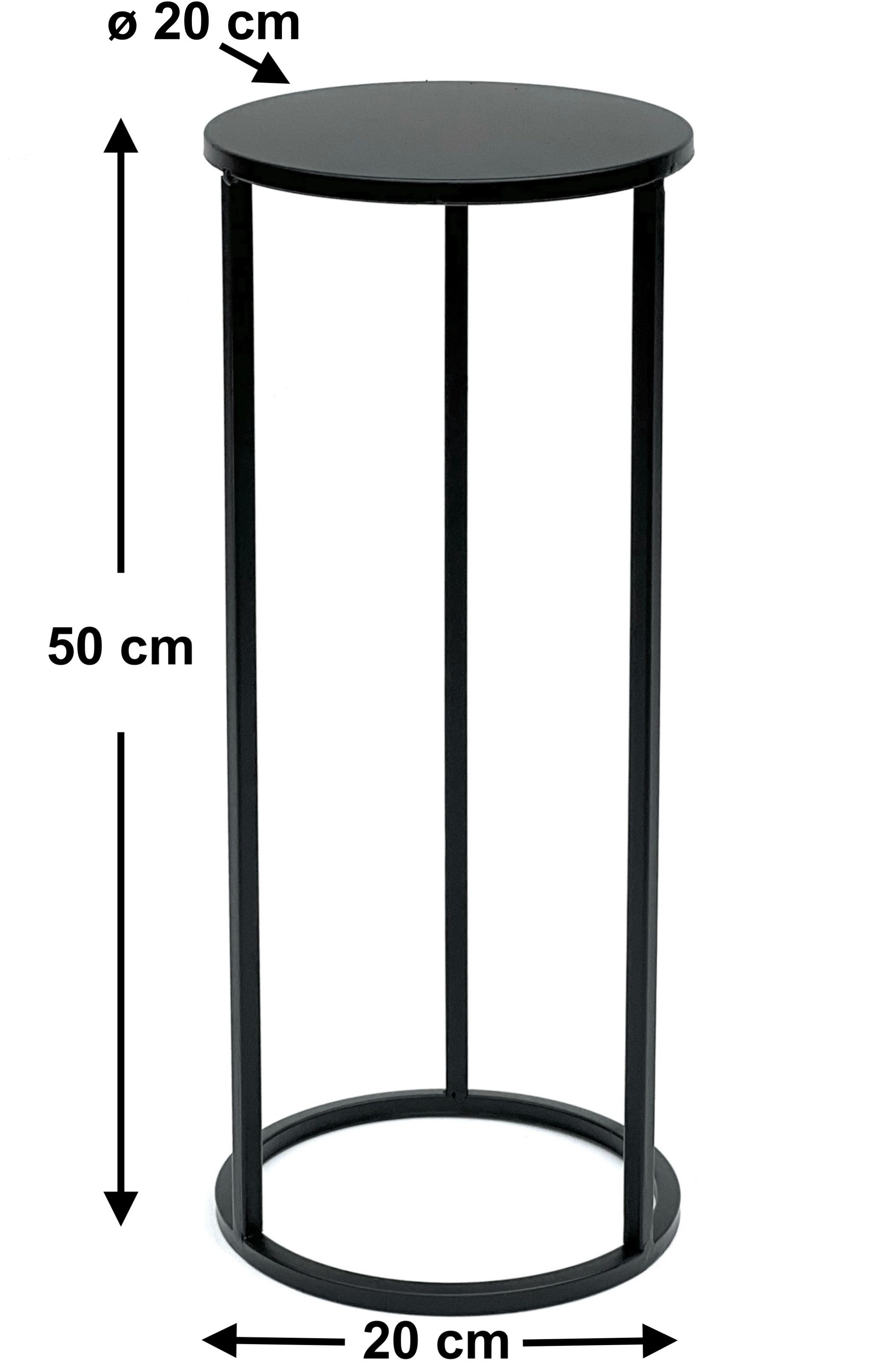 DanDiBo Blumenhocker Metall Schwarz Rund 70-50 cm Blumenhocker Beistelltisc günstig online kaufen