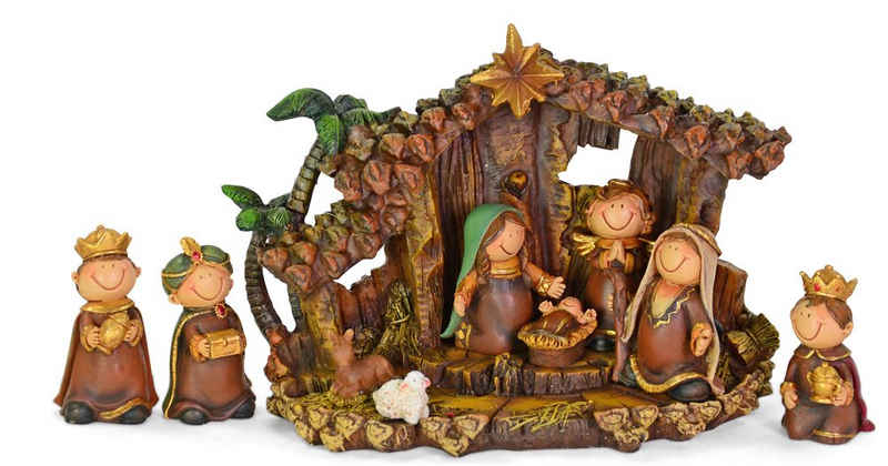 RIFFELMACHER & WEINBERGER Krippenfigur Kinder Krippenfiguren Set 2-15 cm, 10-tlg. mit Stall - 78509 Weihnachtsdekoration Weihnachtskrippe (10 St)