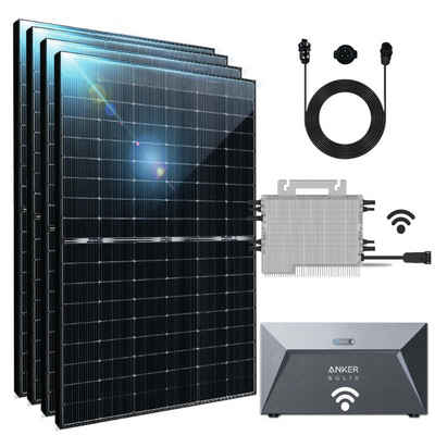 EPP.Solar Solaranlage Balkonkraftwerk mit Speicher Komplettset 2000W Bifazial, Deye Wechsel