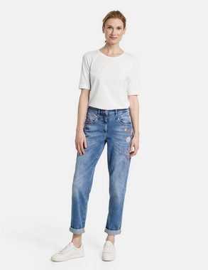 GERRY WEBER 7/8-Jeans Jeans KIARA RELAXED FIT mit floraler Stickerei