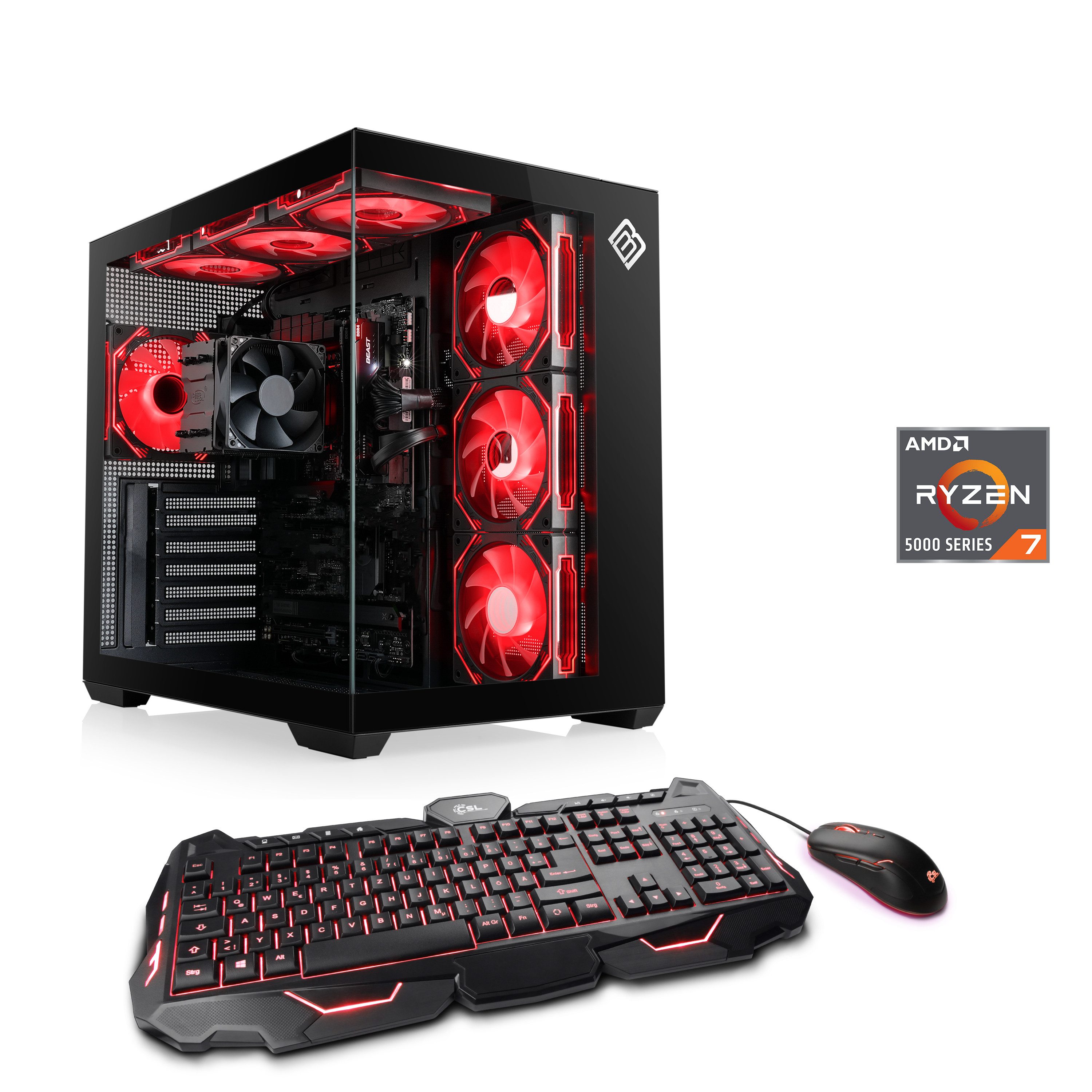 CSL Vitrum Advanced V24493 PC (AMD Ryzen 7 5700G, 16 GB RAM, 500 GB SSD, Luftkühlung)