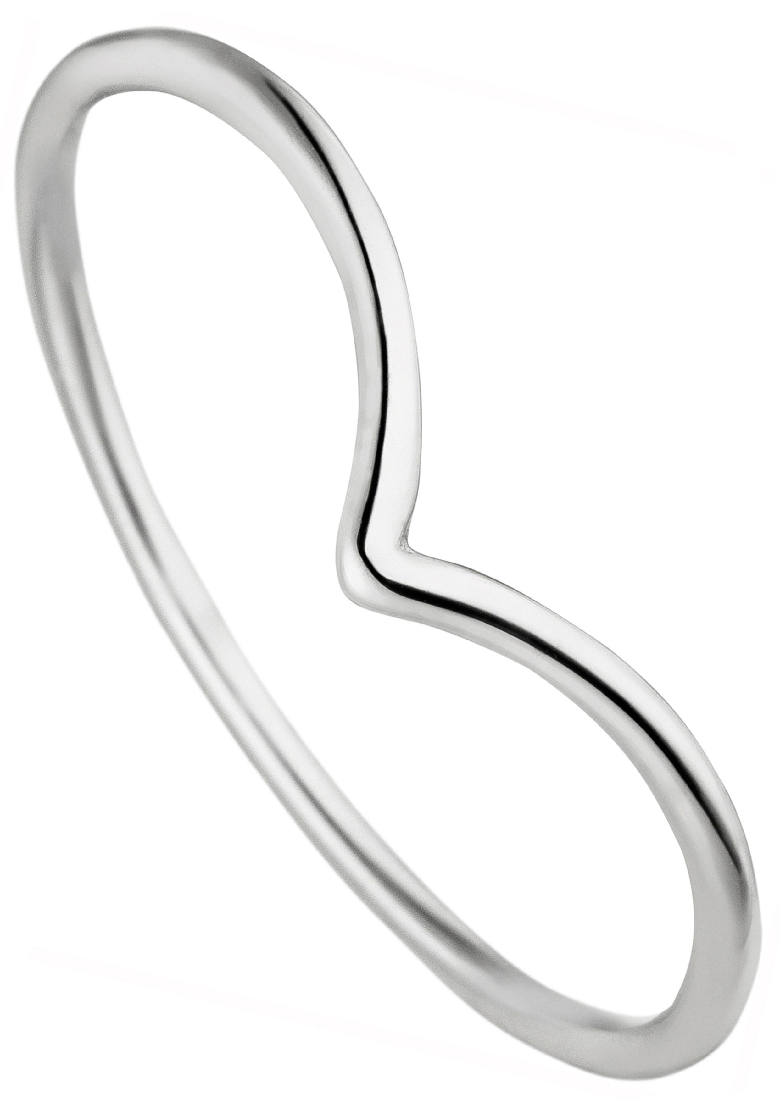 JOBO Fingerring Spitz-Ring, 585 Weißgold