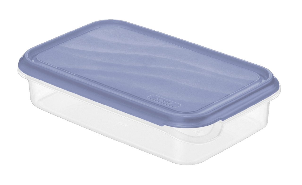 ROTHO Vorratsdose Rotho Kühlschrankdose Rondo 1 l flach horizon blau, Kunststoff