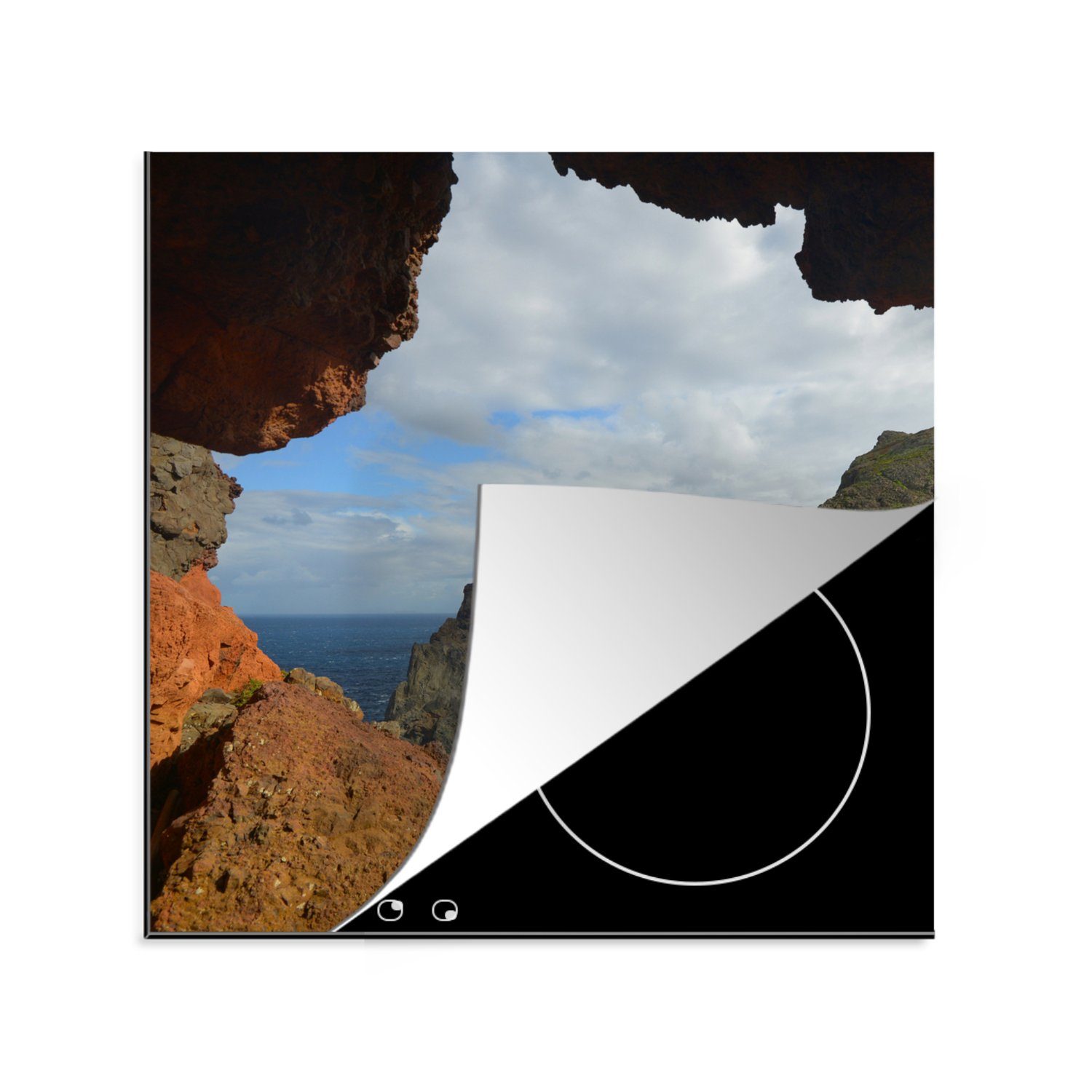 MuchoWow Herdblende-/Abdeckplatte Portugal - Felsen - Madeira, Vinyl, (1 tlg), 78x78 cm, Ceranfeldabdeckung, Arbeitsplatte für küche