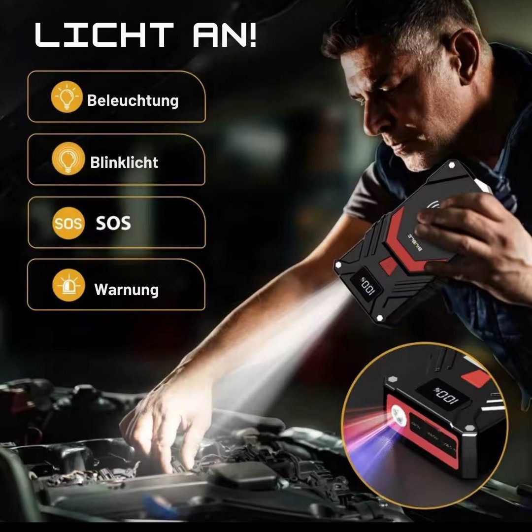 Biuble JS002 Jump Starter 12000 mAh, 1500 A, Power Bank, LED Emergency Light for 12V Vehicles