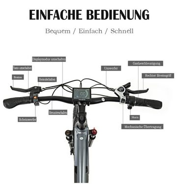 Fangqi E-Bike 26Zoll E-Mountainbike,SHIMANO 7 Gang,48V/816Wh Farbinstrument, shimano, Kettenschaltung, Heckmotor, (Installationswerkzeugsätze und Zubehörsätze)