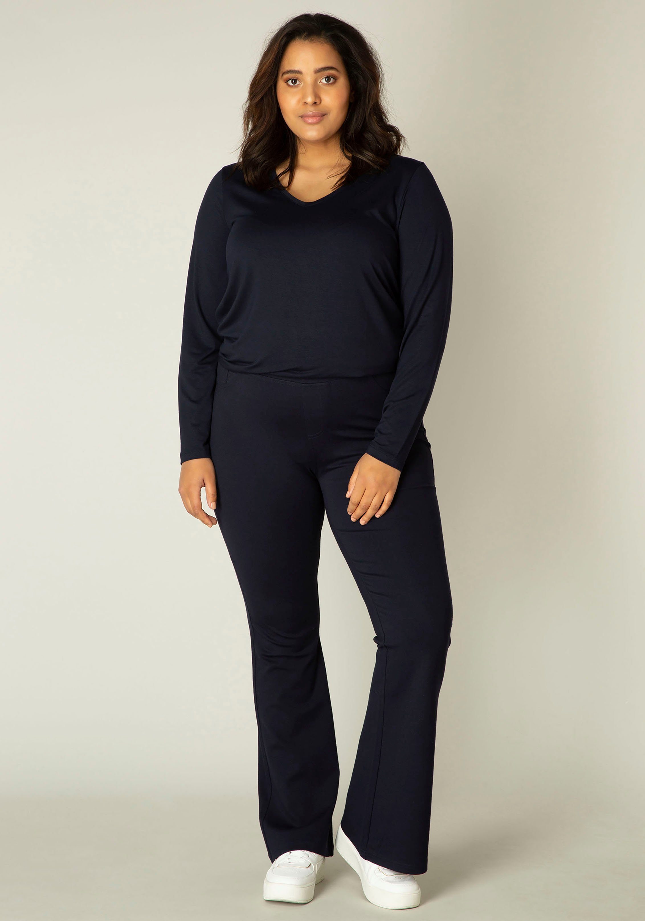 blue Boocut-Form Aktuelle Curvy Allie Base dark Treggings Level navy