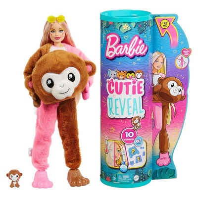 Mattel® Anziehpuppe Mattel HKR01 - Barbie - Cutie Reveal -Puppe+10 Überraschungen, Jungle