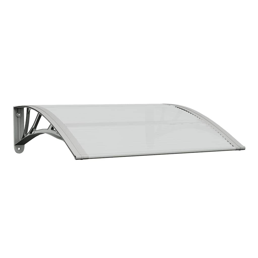 vidaXL Markise Türvordach Grau und Transparent 80x75 cm Polycarbonat (1-St)