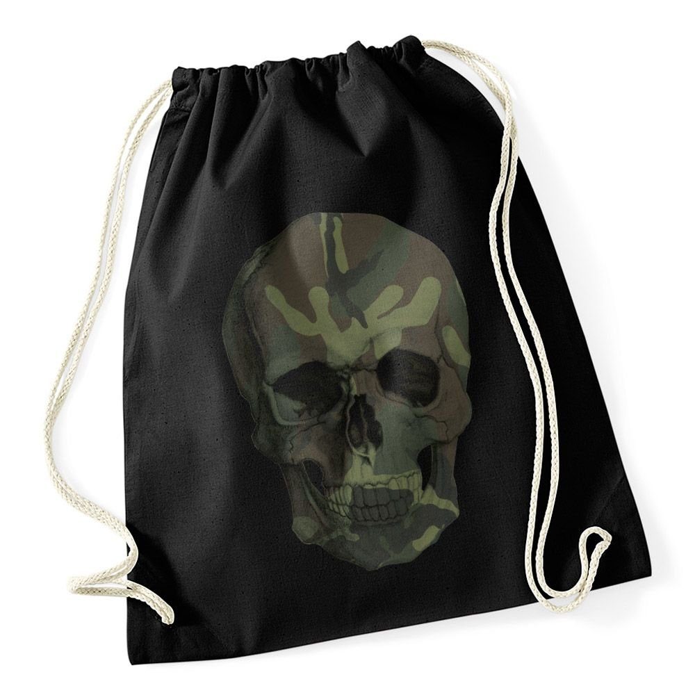 Autiga Turnbeutel Mit Totenkopf-Blumen-Print – Baumwolle, 37 X 46 Cm, 12 Liter Fassungsvermögen