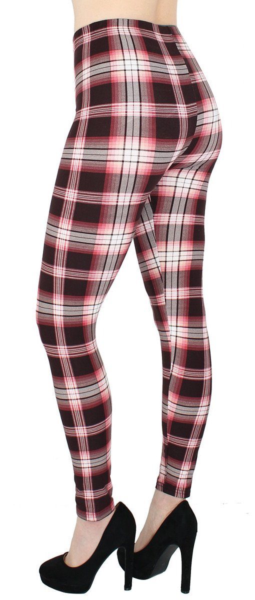 dy_mode Leggings Damen Leggings Karo Muster Fitnesshose Bunt Kariert Leggin günstig online kaufen