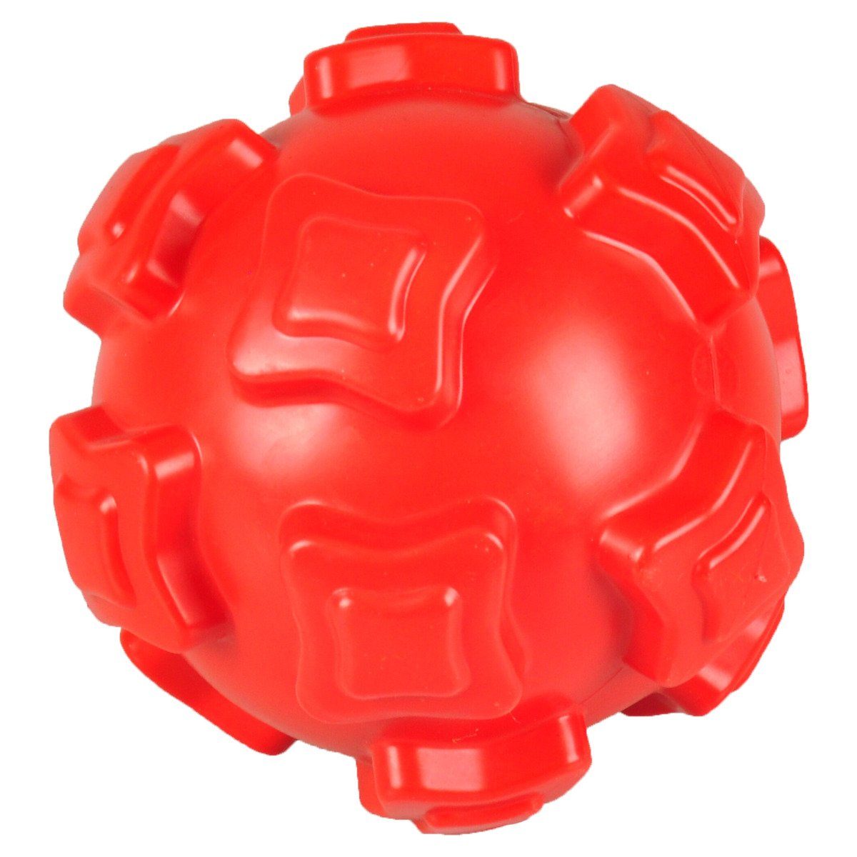 Spielball Hundespielzeug Ball TPR mit Squeaker rot