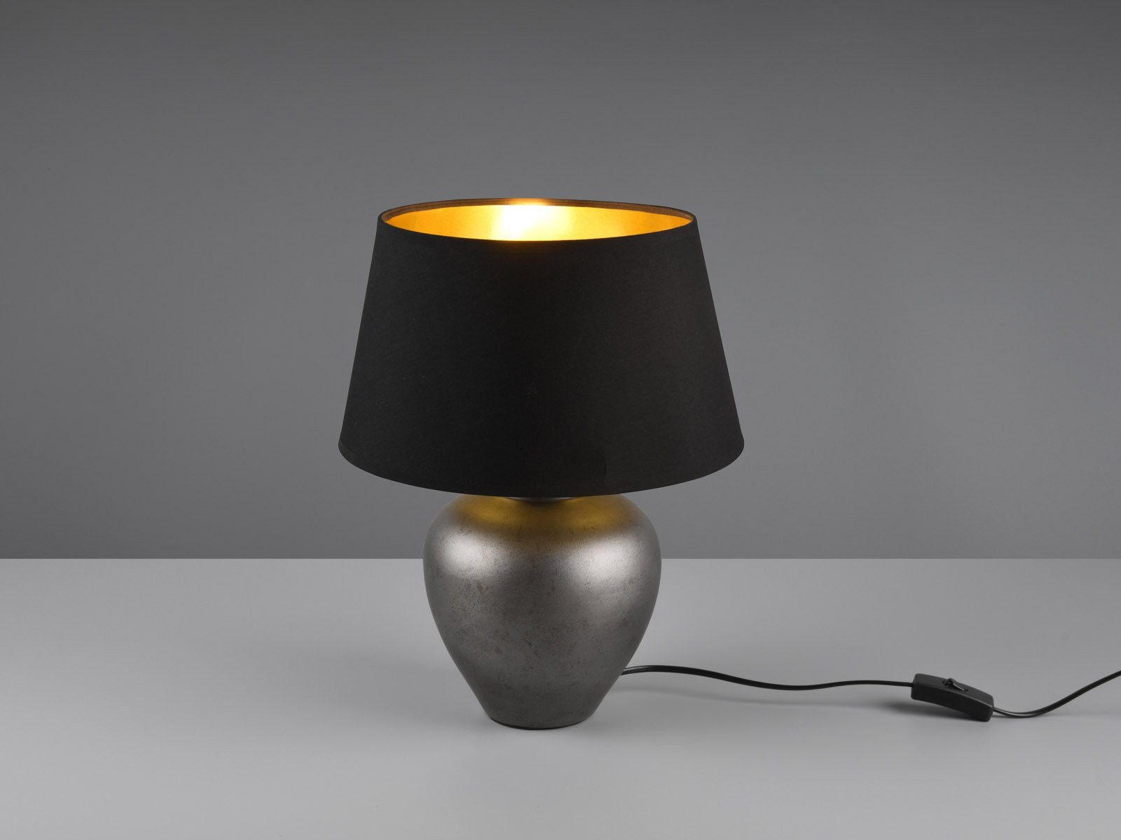 meineWunschleuchte LED Nachttischlampe, große Keramik TischLampe