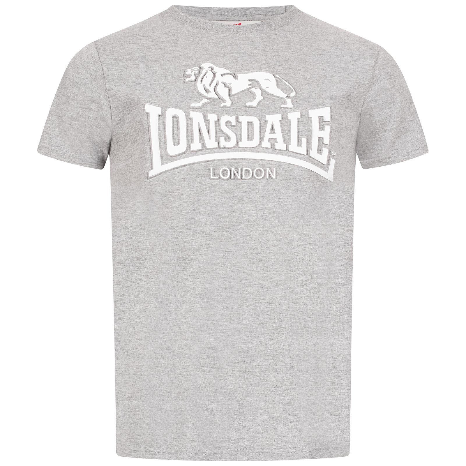 Lonsdale T-Shirt KINGSWOOD Marl Grey/White