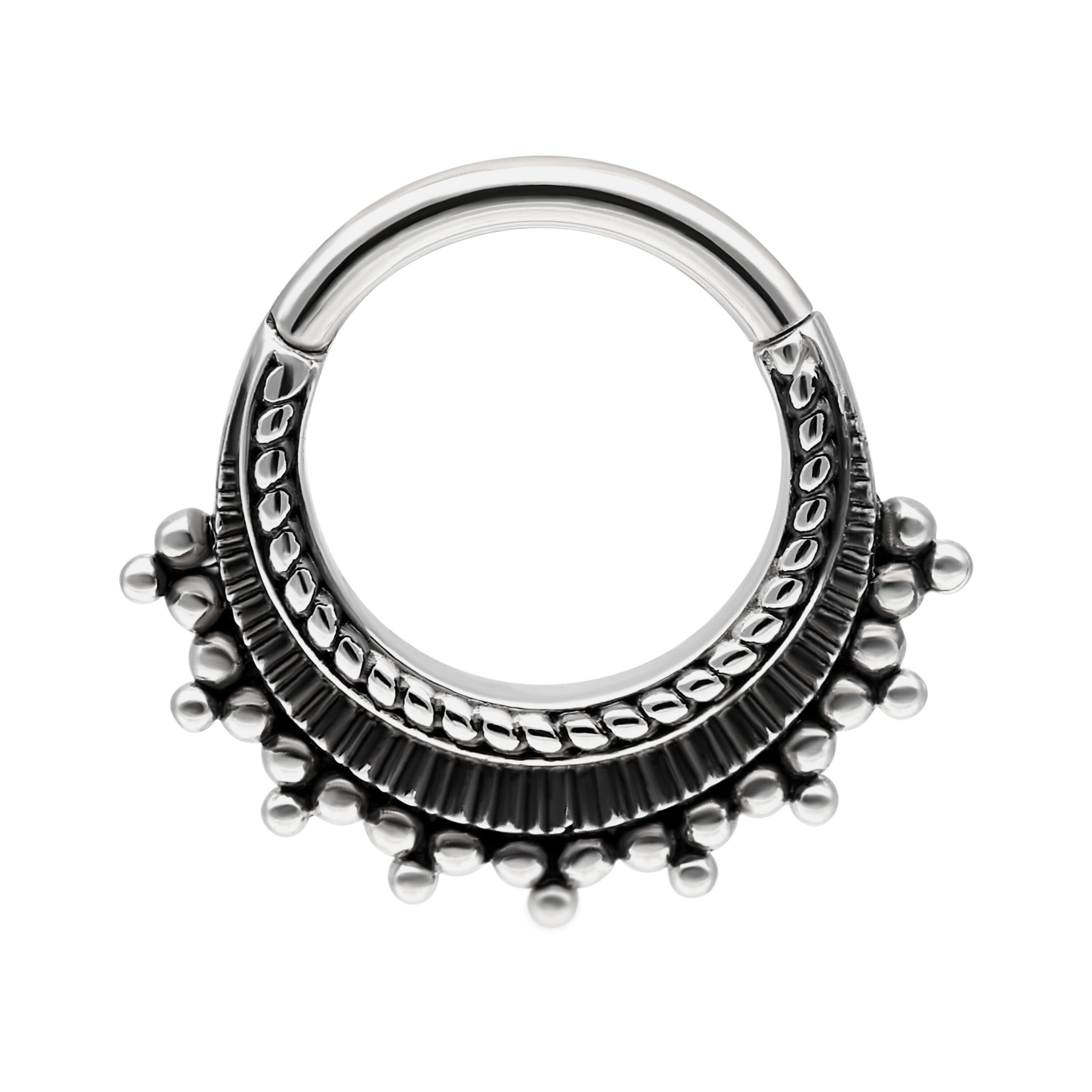 Wildcat Nasenpiercing Native Hinged Clicker für Ohr, Nase, 8,0mm, 1 Stück, Chirurgenstahl 316L - wasserfest, langlebig, hautverträglich