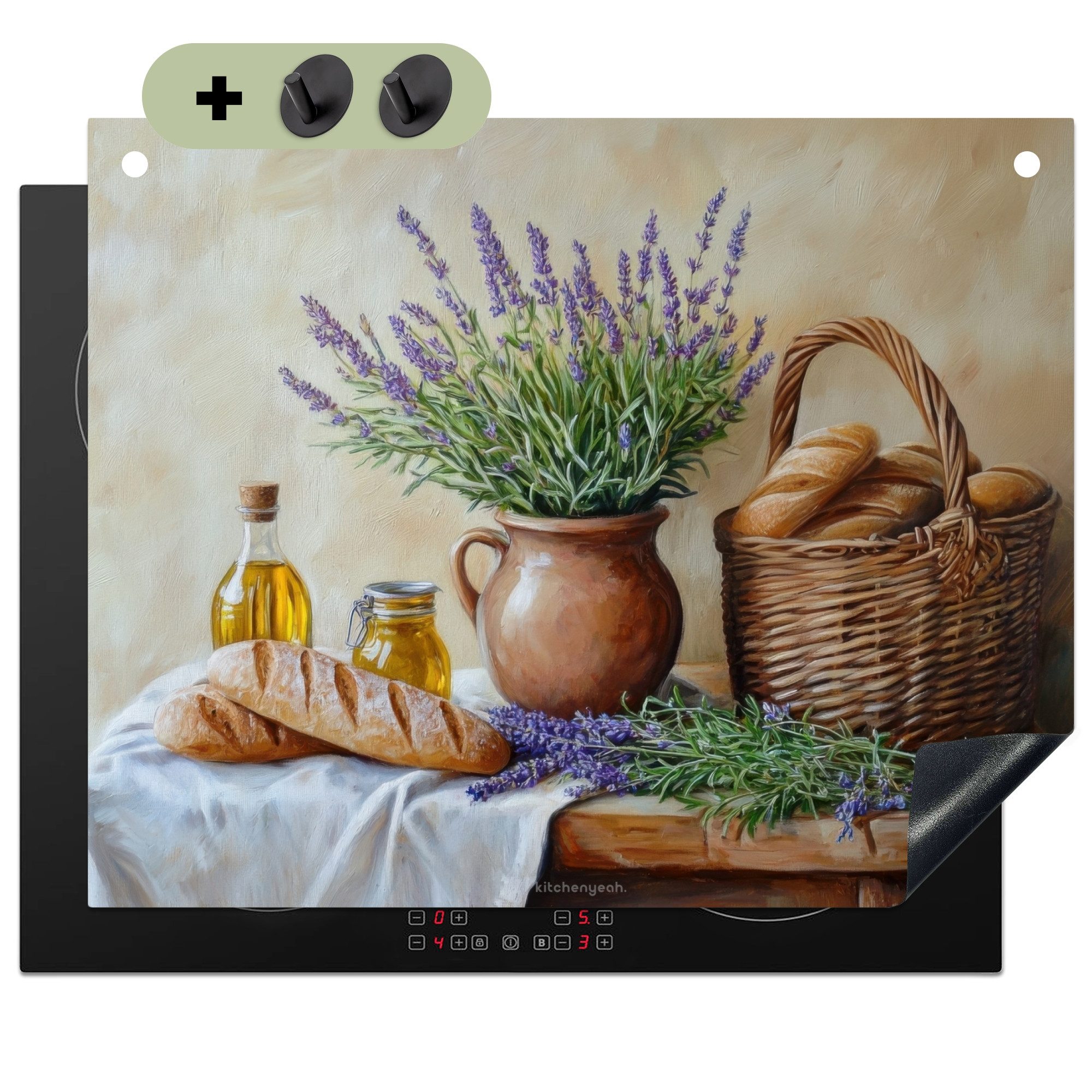 KitchenYeah Küchenrückwand Lavendel - Brot - Stillleben - Vintage, (1-tlg), günstig online kaufen