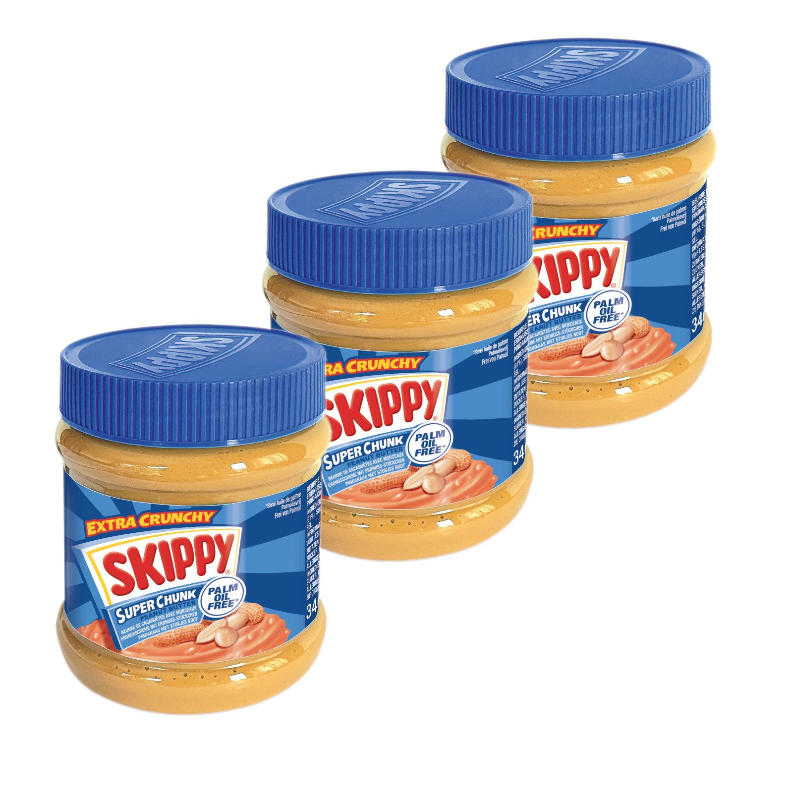 Skippy Nussaufstrich Erdnussbutter "Super-Chunk" Peanut Butter Crunchy, ohne Palmöl