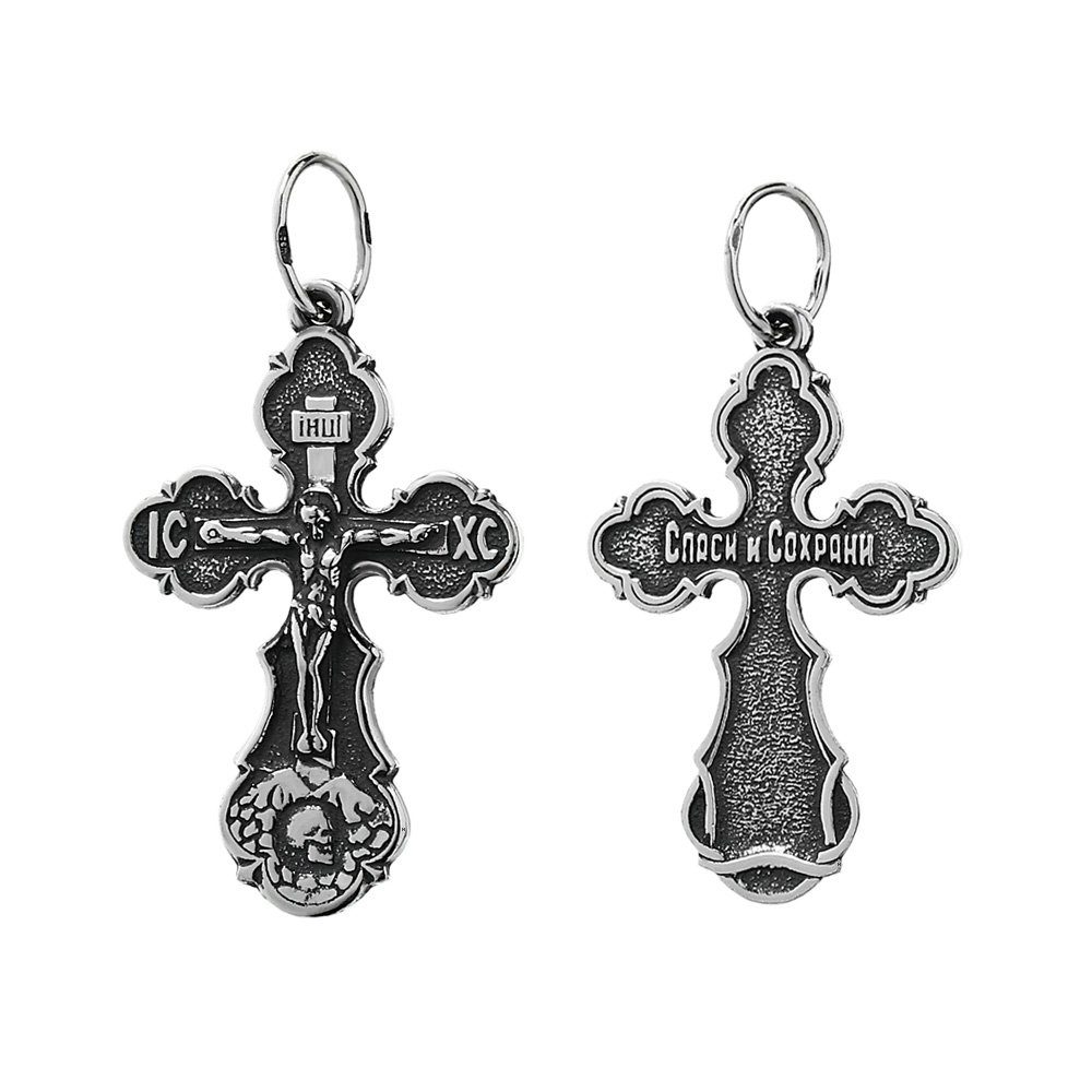 NKlaus Kreuzanhänger 925er Sterlingsilber Kreuz Orthodox Kruzifix Kette