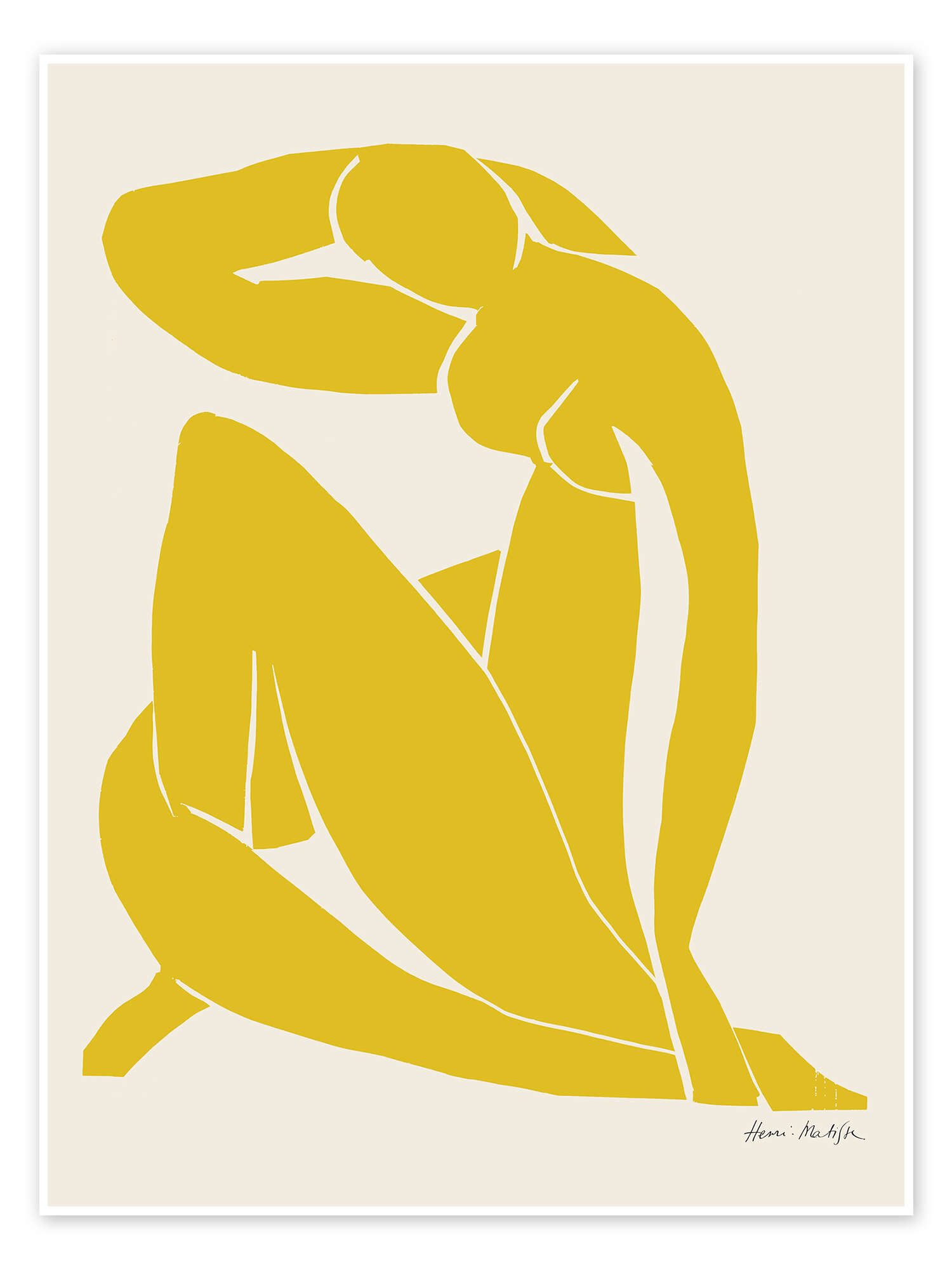 Posterlounge Wandbild Yellow Nude, Henri Matisse, erhältlich als Poster, Leinwandbild, Wandsticker oder Acrylglasbild